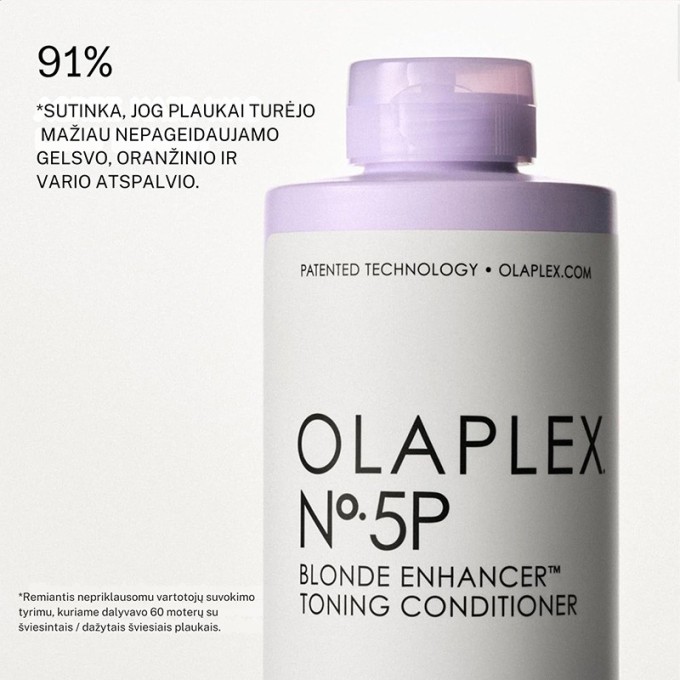 Olaplex No. 5P Blonde Enhancer Toning Conditioner - violetinis kondicionierius šviesiems ir žiliems