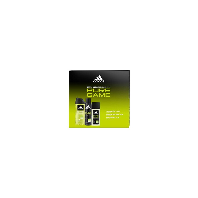 Adidas Pure Game Gift set Deodorant 75 ml, deospray 150 ml and shower gel 250 ml