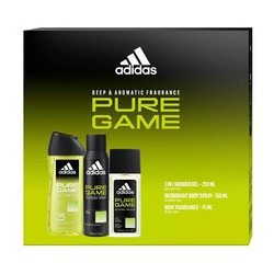 Adidas Pure Game Gift set Deodorant 75 ml, deospray 150 ml and shower gel 250 ml
