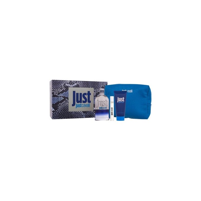 Cavalli Roberto Just Cavalli for Him Gift Set - rinkinys - EDT 90 ml, dušo želė 100 ml, mini EDT 15