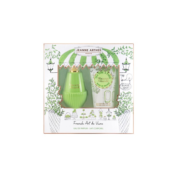 Jeanne Arthes Tea Time A Paris Macaron Amande Dárková sada EDP 100 ml a tělové mléko 150 ml 100ml