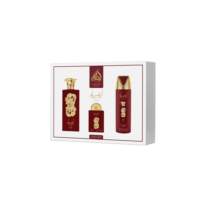 Lattafa Perfumes Ansaam Gold Dárková sada EDP 100 ml, deospray 200 ml a EDP 20 ml 100ml