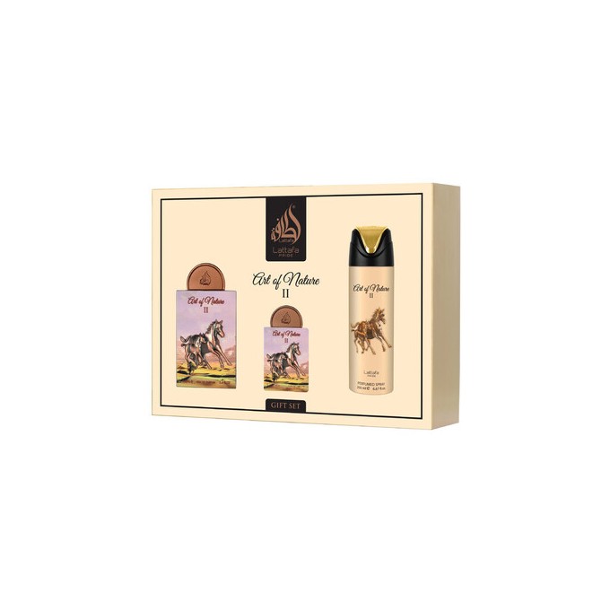 Lattafa Perfumes Art Of Nature II Gift Set - rinkinys - EDP, dezodorantas 200 ml ir EDP 20 ml
