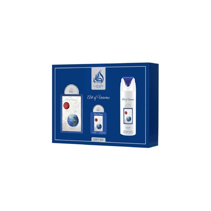 Lattafa Perfumes Art Of Universe Gift Set - rinkinys - EDP 100 ml, dezodorantas 200 ml ir EDP 20 ml