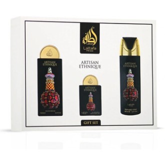 Lattafa Perfumes Artisan Ethnique Dárková sada EDP 100 ml, deospray 200 ml a EDP 20 ml 100ml