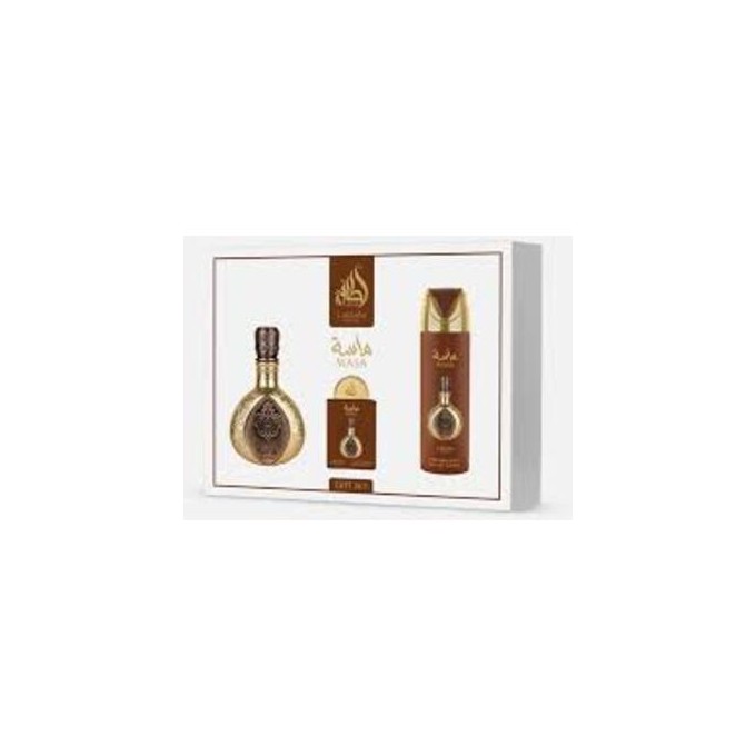 Lattafa Perfumes Masa Gift Set - rinkinys - EDP 100 ml, dezodorantas 200 ml ir EDP 20 ml