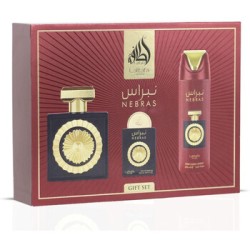 Lattafa Perfumes Nebras Gift Set - rinkinys - EDP 100 ml, dezodorantas 200 ml ir EDP 20 ml