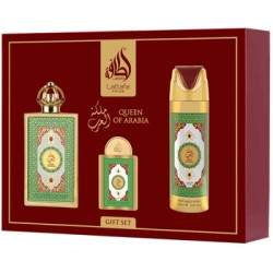 Lattafa Perfumes Queen Of Arabia Gift Set - rinkinys - EDP 100 ml, dezodorantas 200 ml ir EDP 20 ml