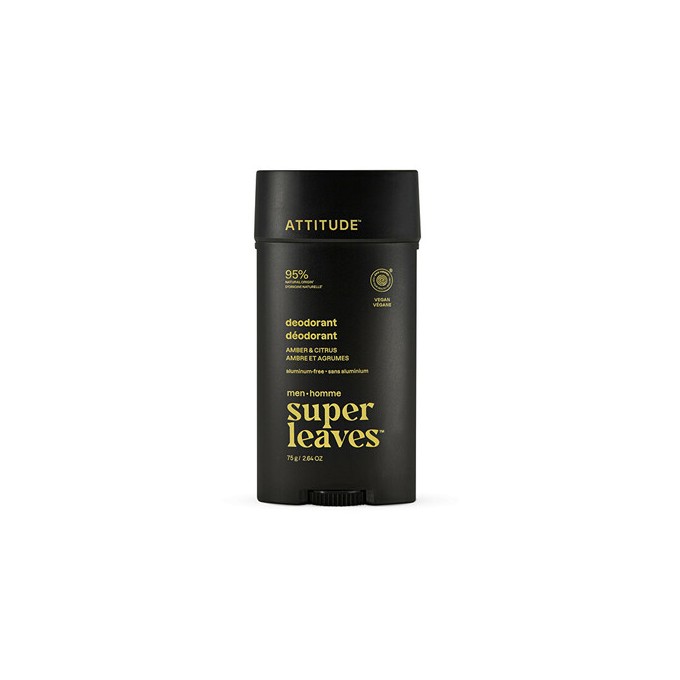 Attitude Super Leaves Amber & Citrus Deodorant - Přírodní pánský deodorant 75.0g