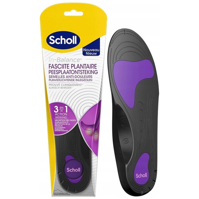 Scholl In-Balance Plantar Fasciitis Insole 1 pora - ortopediniai vidpadžiai Medium
