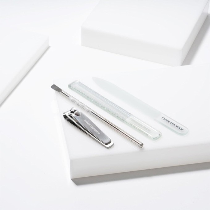 Tweezerman Glass Manicure Set - manikiūro rinkinys su stiklinėmis dildėmis