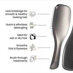 Tangle Teezer Ultimate Detangler Chrome Midnight Silver - plaukų šepetys