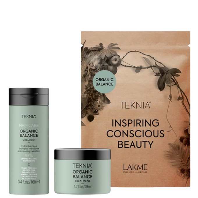Lakmé Teknia Organic Balance Travel Pack - plaukų priežiūros rinkinys