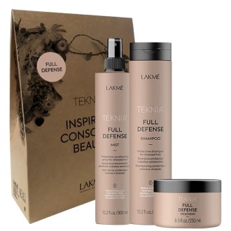 Lakmé Teknia Full Defense Pack - plaukų priežiūros priemonių rinkinys apsaugai ir blizgesiui, 850 ml