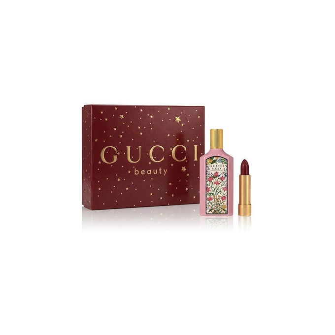 Gucci Flora Gorgeous Gardenia Gift Set - rinkinys - EDP 50 ml ir lūpų dažai 1,8 g