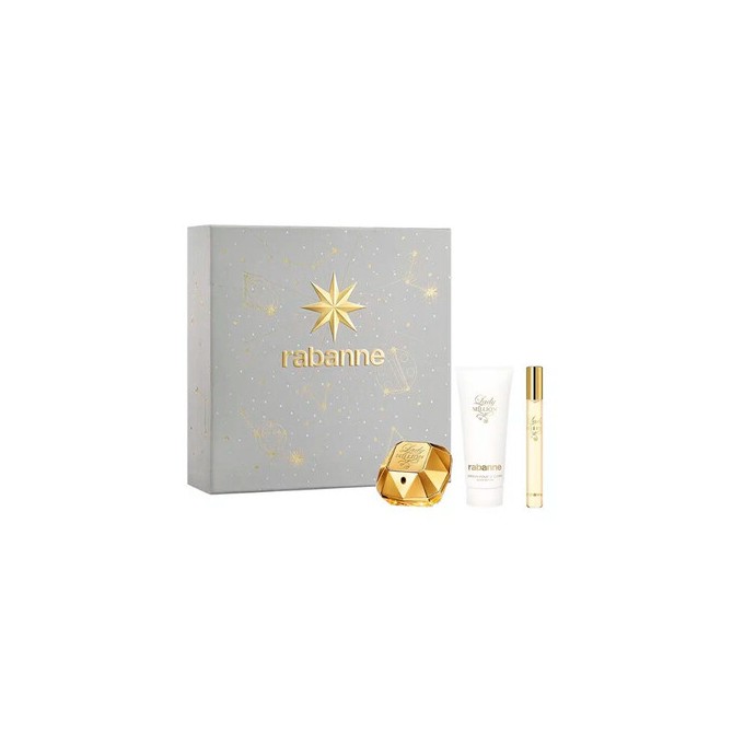 Paco Rabanne Lady Million Gift Set - rinkinys - EDP 50 ml, kūno losjonas 100 ml ir mini EDP 10 ml