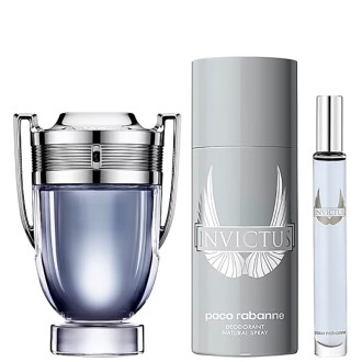 Paco Rabanne Invictus SET EDT 100 ml + deospray 150 ml + miniature EDT 10 ml vyrams
