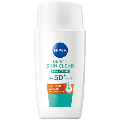 Nivea Derma Skin Clear Daily UV Fluid SPF 50+ - kasdienis UV skystis probleminei odai, 40 ml
