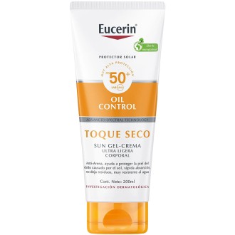 Eucerin Sun Protection Oil Control Sun Gel-Cream SPF 50+ - apsauginis kreminis gelis veidui, 200 ml