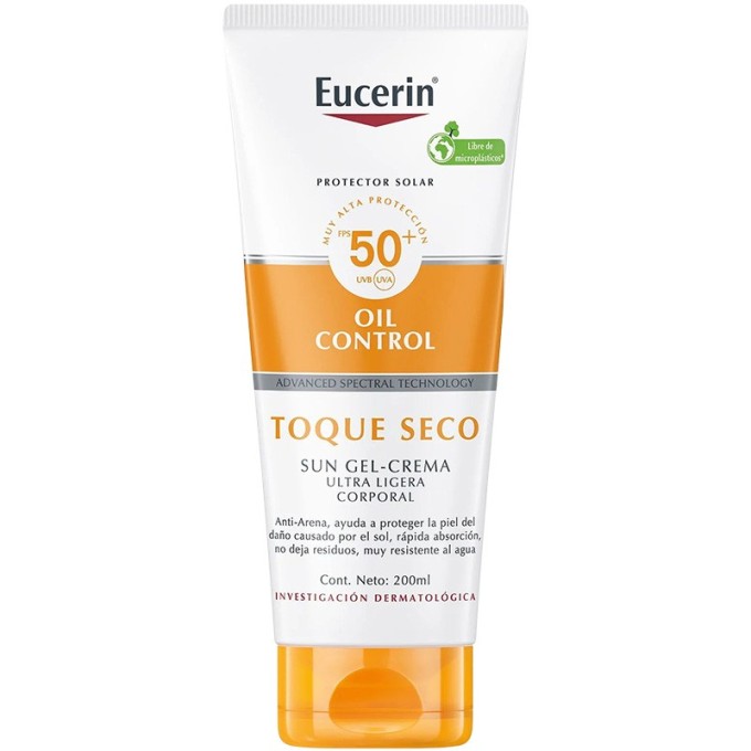 Eucerin Sun Protection Oil Control Sun Gel-Cream SPF 50+ - apsauginis kreminis gelis veidui, 200 ml
