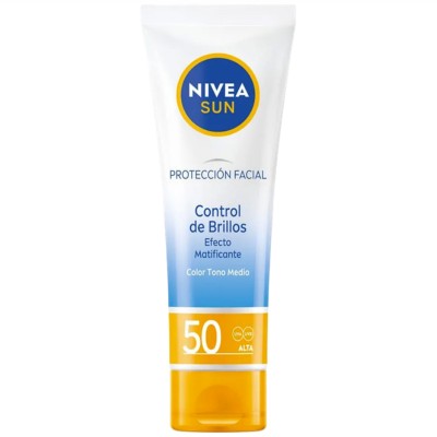 Nivea Sun UV Face Shine Control Cream Tinted SPF 50 - tonuotas matinis veido kremas, 50 ml - 01