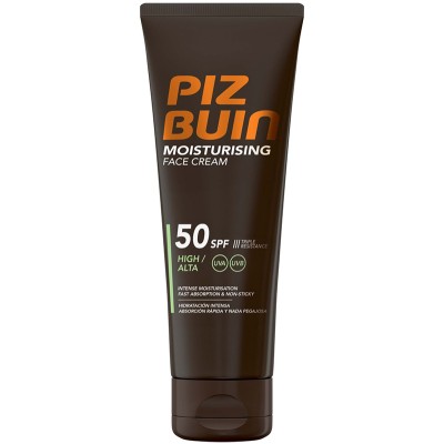 PIZ BUIN SPF 50+ Moisturising Face Cream - drėkinantis kremas nuo saulės veidui, 50 ml