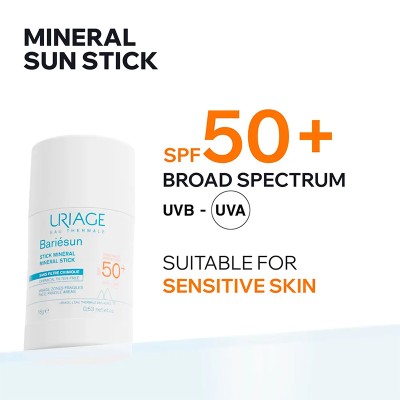 Uriage Bariesun Mineral Stick SPF 50+ - mineralinis pieštukinis kremas nuo sualės, 18 g