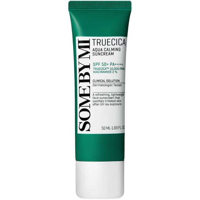 Some By Mi Truecica Aqua Calming Suncream SPF 50+ - švelnus odos kremas nuo saulės, 50 ml