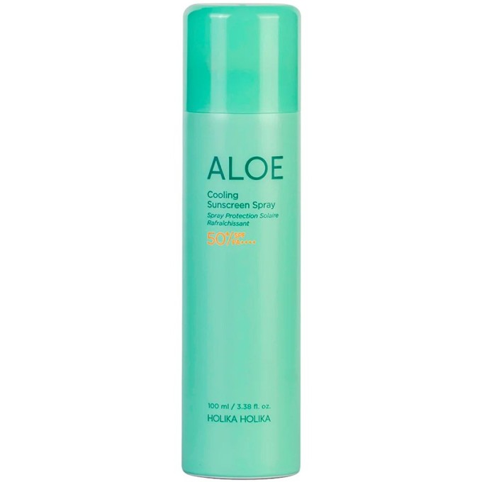 Holika Holika Aloe Ice Cooling Sun Spray SPF 50 - apsauginis vėsinantis purškalas, 100 ml