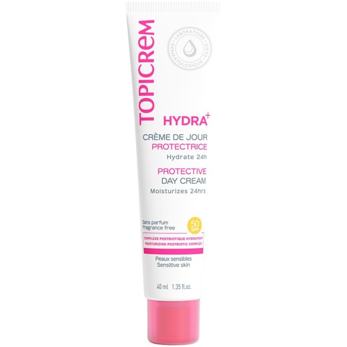Topicrem HYDRA+ Protective Day Cream SPF 50 - drėkinamasis dieninis kremas jautriai odai, 40 ml