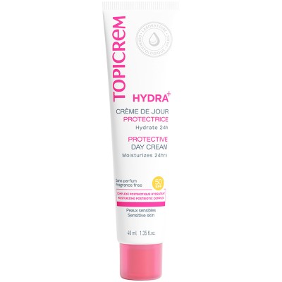 Topicrem HYDRA+ Protective Day Cream SPF 50 - drėkinamasis dieninis kremas jautriai odai, 40 ml