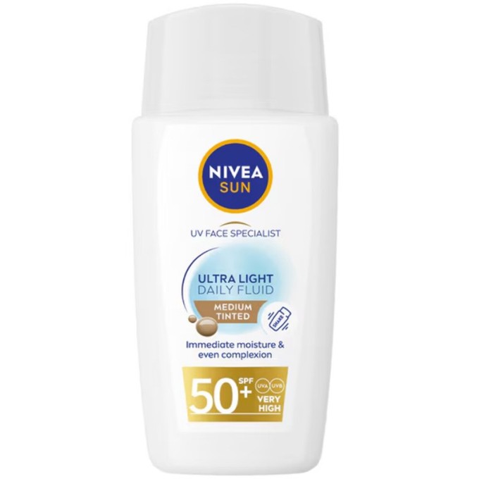 Nivea Sun Ultra Light Tinted Fluid SPF 50+ - Itin lengvas tonuojantis veido skystis su SPF 50+, 40