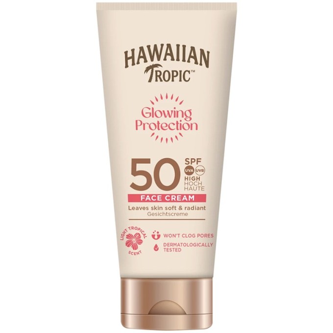 Hawaiian Tropic Glowing Protection Face Cream SPF 50 - apsauginis kremas veidui, 50 ml