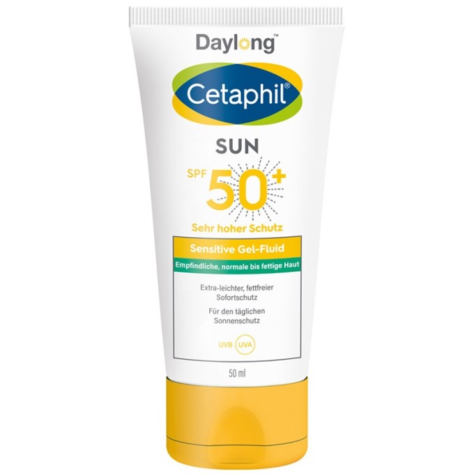 Daylong Cetaphil Sun Sensitive Gel-Fluid SPF 50+ - apsauginis fluidas jautriai odai, 50 ml
