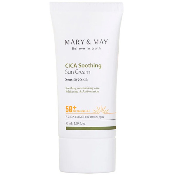 MARY & MAY CICA Soothing Sun Cream SPF 50+ - odos kremas nuo saulės, 50 ml