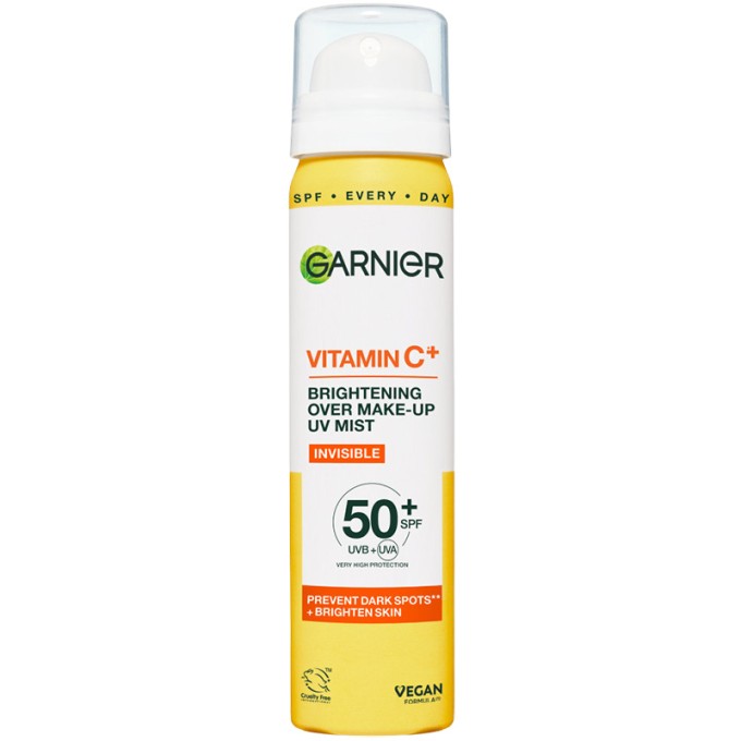 GARNIER Vitamin C Brightening Over Make-up UV Mist SPF 50+ - Rozjasňující pleťová mlha 75 ml