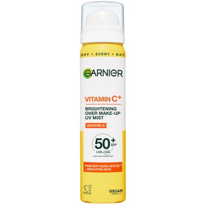 GARNIER Vitamin C Brightening Over Make-up UV Mist SPF 50+ - Rozjasňující pleťová mlha 75 ml