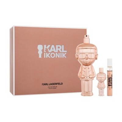 Lagerfeld Ikonik Gift Set - rinkinys - EDP 100 ml, mini EDP 7,5 ml ir mini EDP 4,5 ml