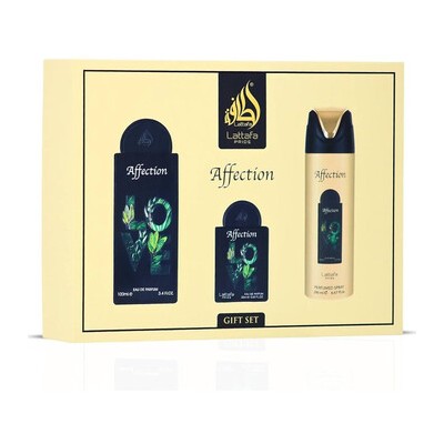 Lattafa Perfumes Affection Gift Set - rinkinys - EDP 100 ml, dezodorantas 200 ml ir EDP 20 ml