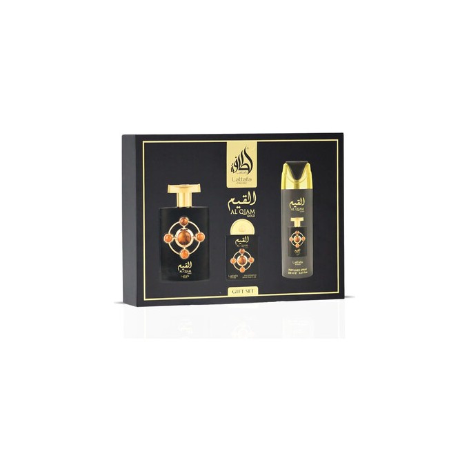 Lattafa Perfumes Al Qiam Gold Dárková sada EDP 100, deospray 200 ml a EDP 20 ml 100ml