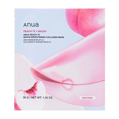 Anua Peach 70 Niacin Brightening Collagen Mask - Pleťová maska 38.0g