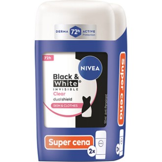 Nivea B&W Invisible Clear Duo - Sada tuhých antiperspirantů 50ml