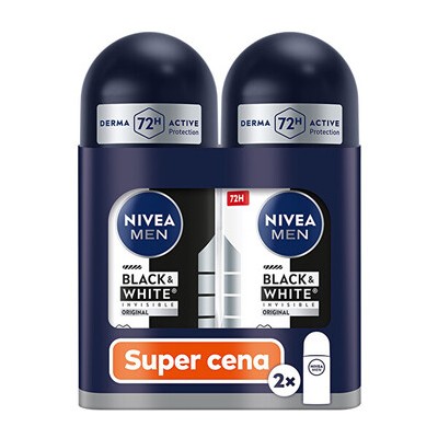 Nivea Black & White Invisible Original Roll-on Set - Sada kuličkových antiperspirantů