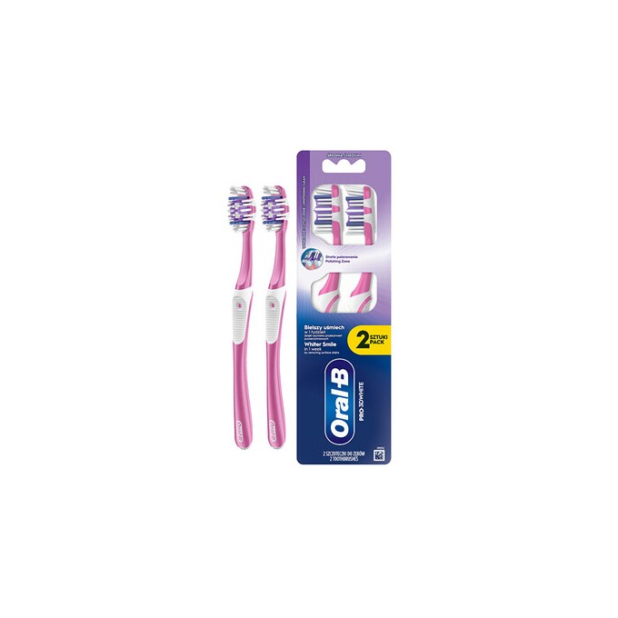 Oral B Pro-3D White Whitening Clean Medium Toothbrush - Zubní kartáček ( 2 ks )