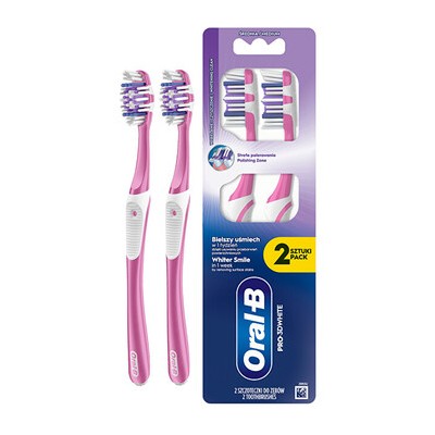 Oral B Pro-3D White Whitening Clean Medium Toothbrush - Zubní kartáček ( 2 ks )
