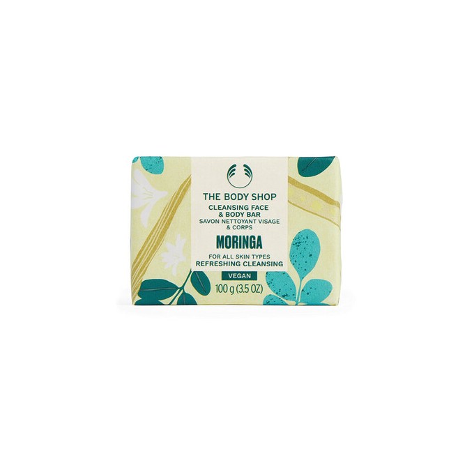 The Body Shop Moringa Face & Body Bar - Tuhé mýdlo na obličej a tělo 100.0g