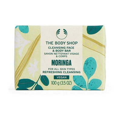 The Body Shop Moringa Face & Body Bar - Tuhé mýdlo na obličej a tělo 100.0g