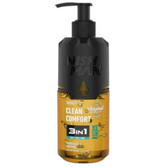 Nishman Clean Comfort 3in1 Shower Gel - Sprchový gel na vlasy i tělo pro muže 480ml
