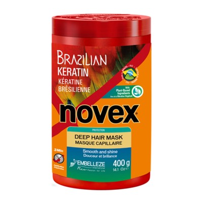 Novex Brazilian Keratin Deep Hair Mask - Maska pro suché a poškozené vlasy 400ml