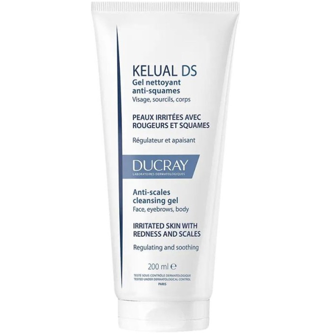 Ducray Kelual DS Anti-Scales Cleansing Gel - valomasis gelis sudirgusiai odai, 200 ml